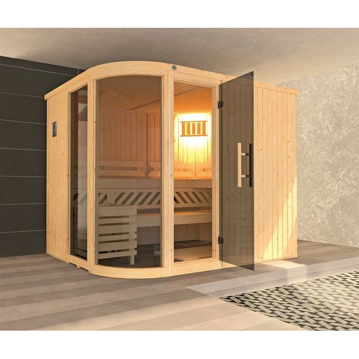 WEKA Design Sauna SARA 2 inkl. 9,0 kW OS Ofen, naturbelassen – Bild 1