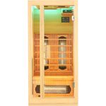 Artsauna Infrarotkabine Nyborg S90V - Infrarotsauna Vollspektrumstrahler, LED-Farblicht & große Glastür - Wärmekabine für 1 Person 90 x 90 cm