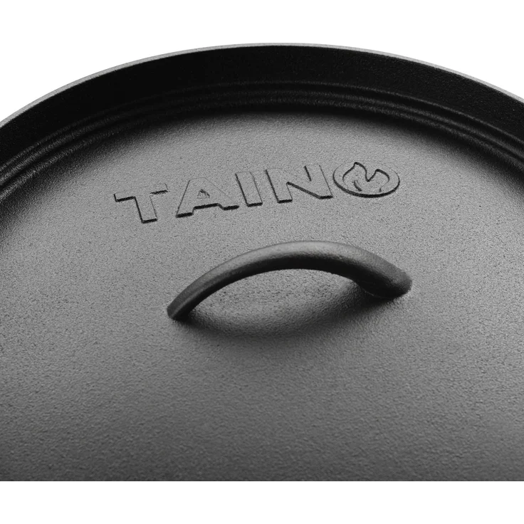 TAINO Dutch Oven Gusseisen 8L D 36cm Set Deckelheber Ständer Zubehör Cast Iron – Bild 6