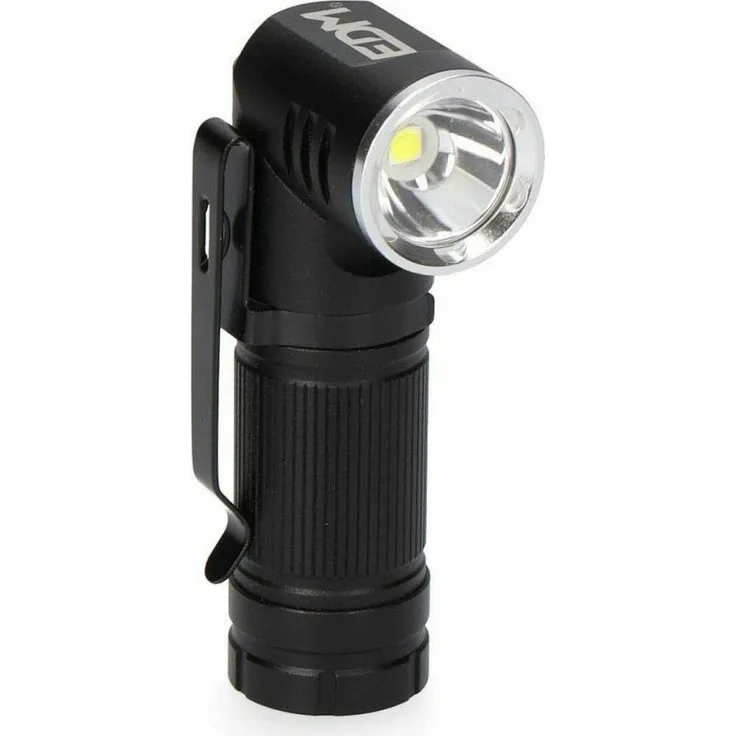 EDM Taschenlampe LED EDM Aufladbar Mini Rotierender Kopf 8 W Schwarz Aluminium 450 lm