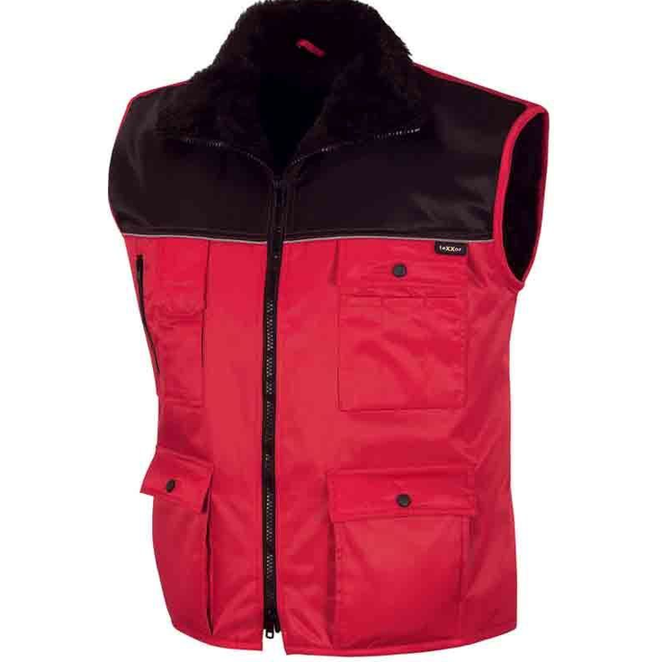 TEXXOR Weste Kopenhagen Arbeitskleidung Arbeitsweste Winterweste Kälte S - XXXL  M, Rot / Schwarz