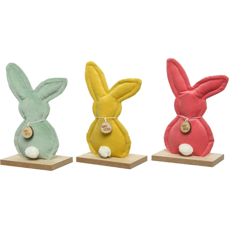 Deko Hase Osterhase als Silhouette aus Samt 3 Ausführungen Stückpreis