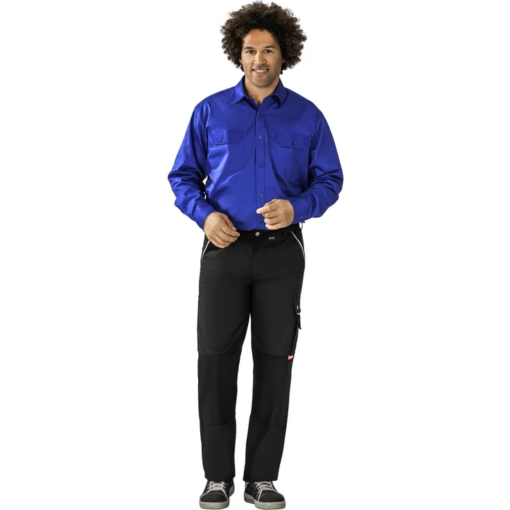 Größe 39-40 Herren Planam Hemden Köperhemd langarm mittelblau Modell 0407