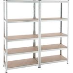 Steckregal Werkstattregal Kellerregal Schwerlastregal Metallregal Lagerregal Verzinkt - 2x 180x90x40cm | 350kg