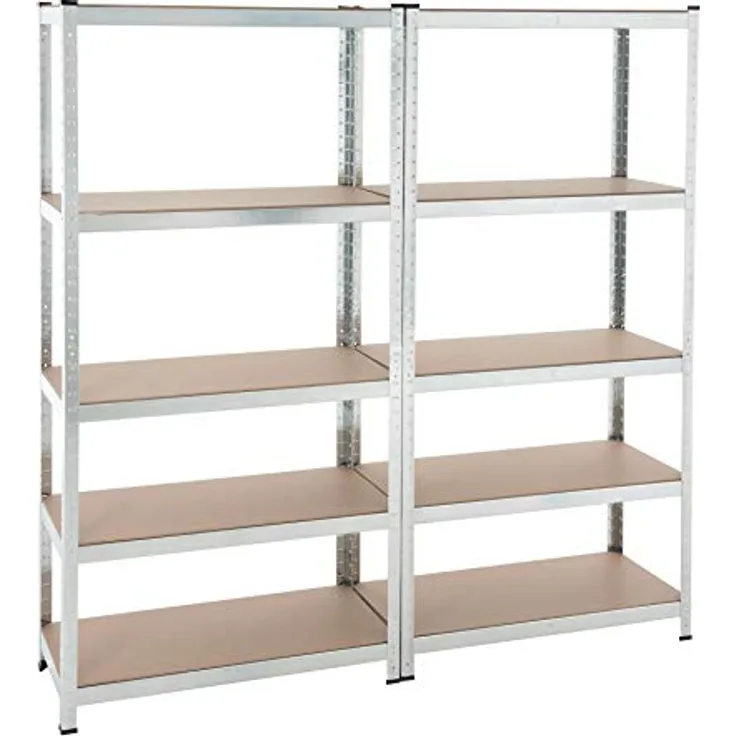 Steckregal Werkstattregal Kellerregal Schwerlastregal Metallregal Lagerregal Verzinkt - 2x 180x90x40cm | 350kg
