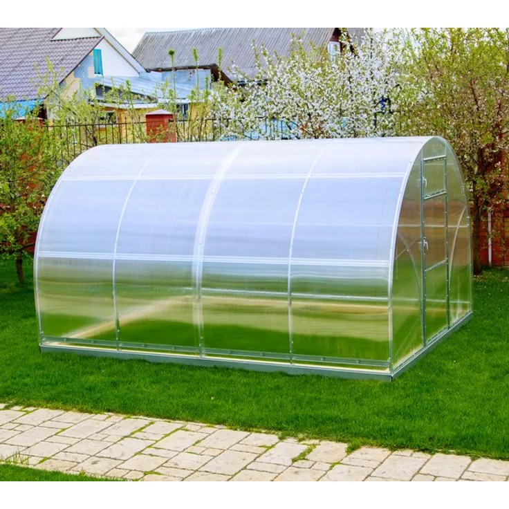 Westmann Stahl Gewächshaus Sigma 24 m² silber 800x300 cm