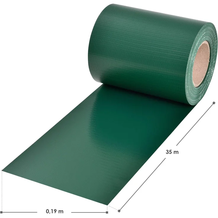 Juskys PVC Sichtschutzstreifen Doppelstabmatten Zaun 3er Set - 3 Rollen á 35m x 19cm - Befestigungsclips - Zaunfolie Sichtschutz Windschutz – grün – Bild 10