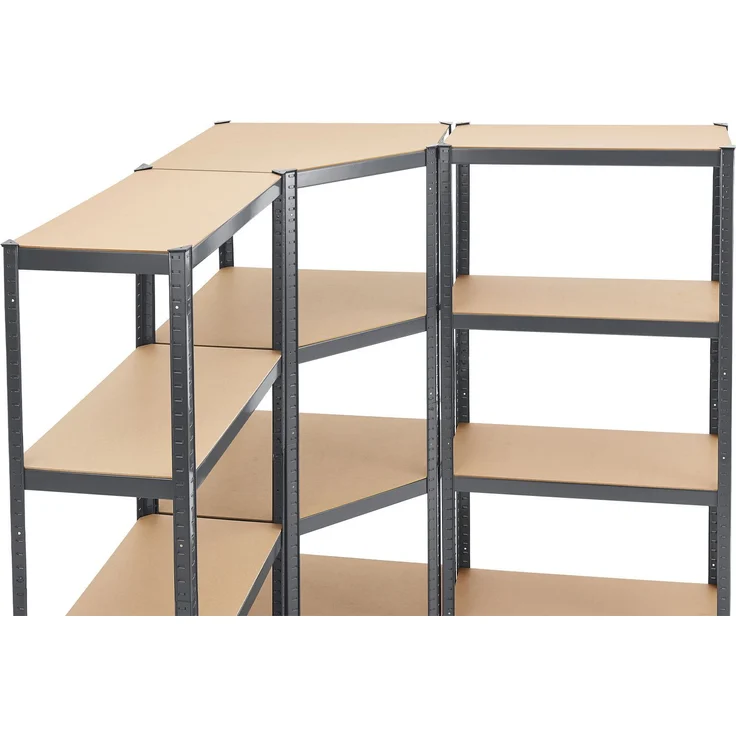 Juskys Lagerregal Easy 2er Set - Schwerlastregal 160x80x40 cm, 8 Böden, 640 kg, Metall verzinkt, Steckregal Kellerregal Metallregal Grau – Bild 7