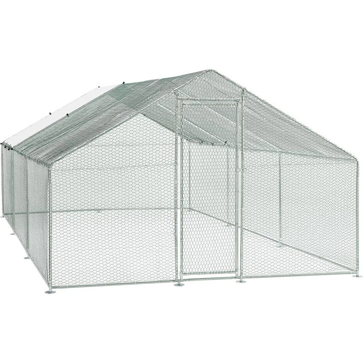 Juskys Freilaufgehege 3x6x2m – Hühnerstall aus Metall begehbar mit 18 m² Lauffläche, Tür & Riegel – Freigehege für Hühner, Kleintiere & Pflanzen – Bild 1