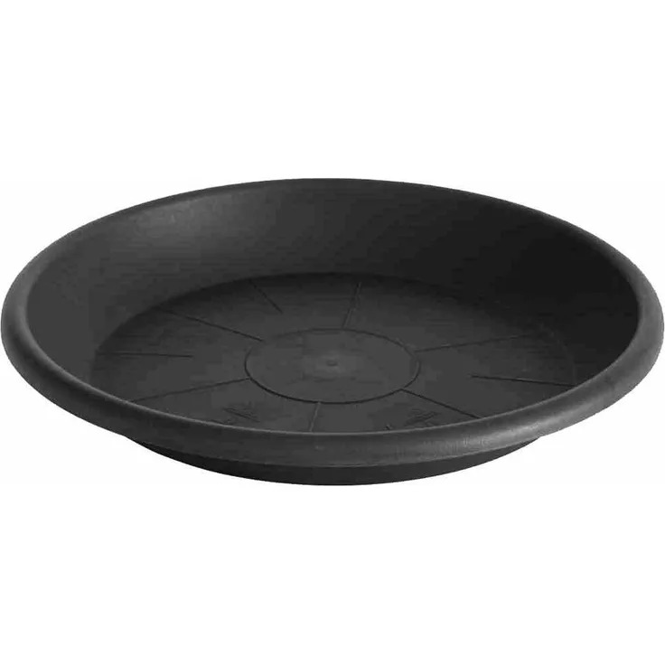 Siena Garden Untersetzer, rund, Ø 39 cm, Höhe 5 cm, passend zu Cilindro 40, aus recycelter Kunststoff matt in schwarz