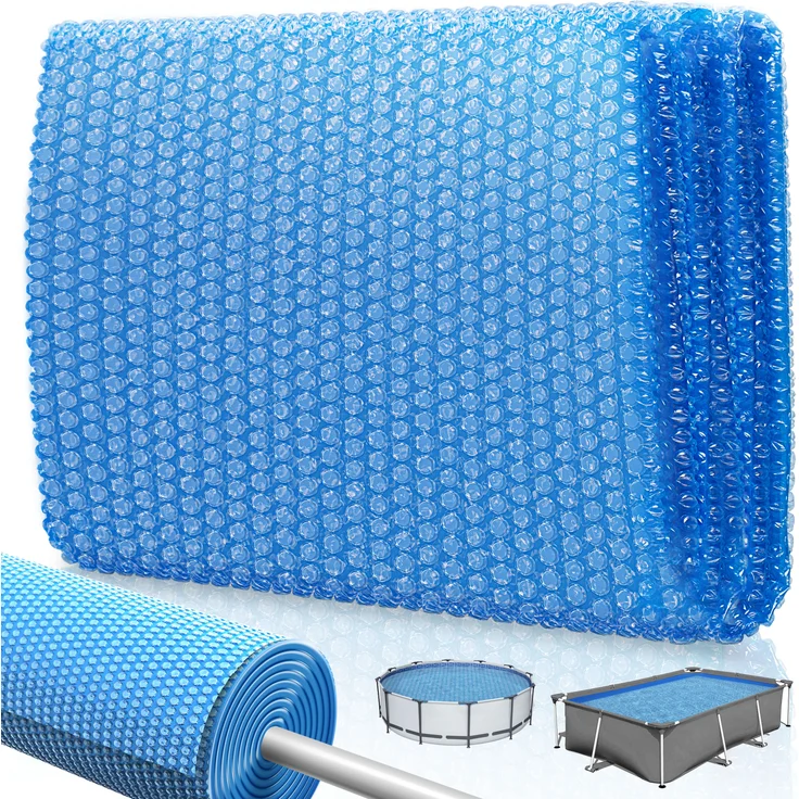 KESSER Pool Solarabdeckplane Rund Ø 244 cm Solarfolie Stärke 120 µm Solarabdeckung Solarplane zuschneidbar Poolsolarplane Solar Folie Poolheizung für Wassererwärmung Wärmeplane Blau, 300 x 200cm – Bild 1