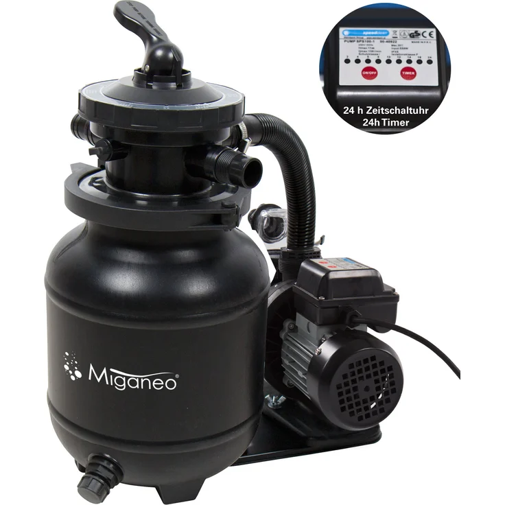 Miganeo Sandfilteranlage Dynamic 7000 Speed Clean 6,3 m³ schwarz – Bild 3