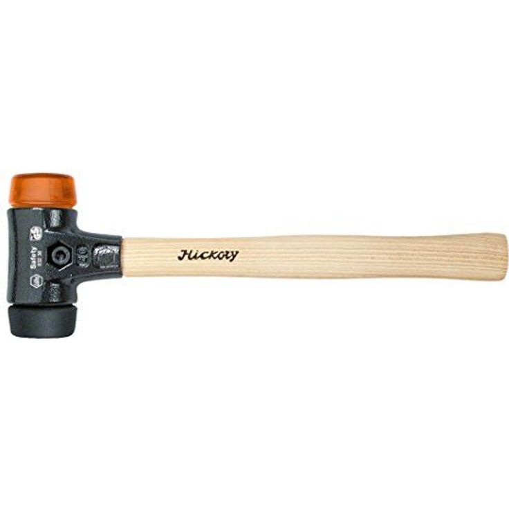 Wiha Schonhammer Safety mittelweich und hart (26613) I Gummihammer mit hochwertigem Hickory Holzstiel I Rund-Schlagkopf 50mm – Bild 1