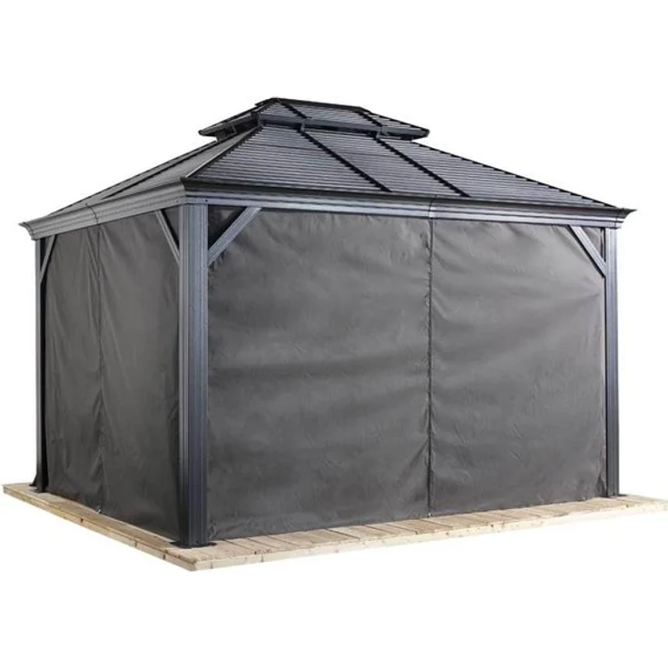 Sojag Vorhänge Pavillon Messina und Mykonos 10 x 12 Seitenteile Dunkelgrau – Bild 3