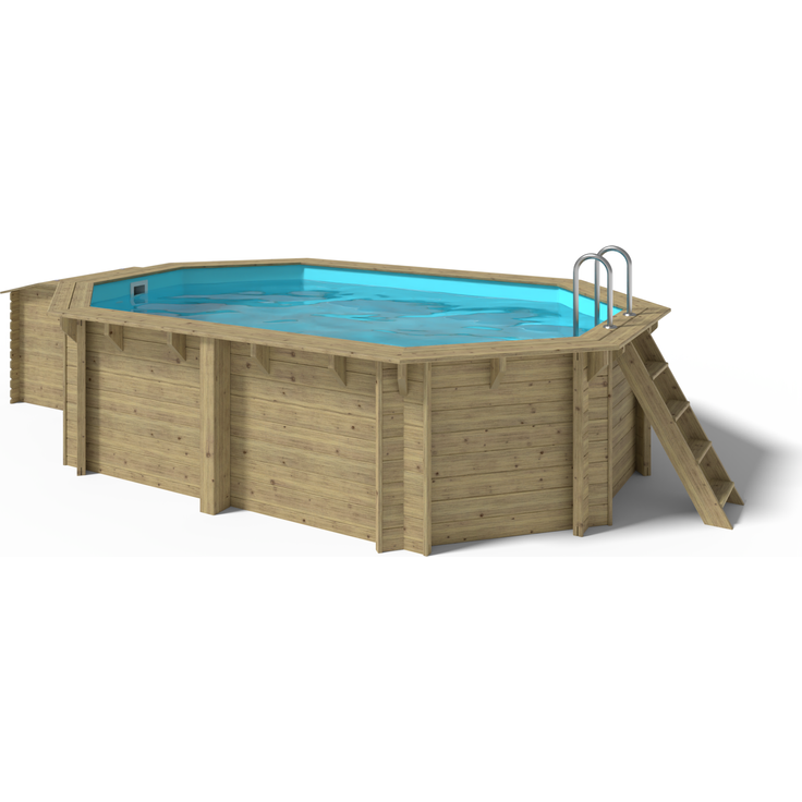 OKU Holzpool EMOTION-FUN oval 4,864m x  3,364m Höhe 1,20m
