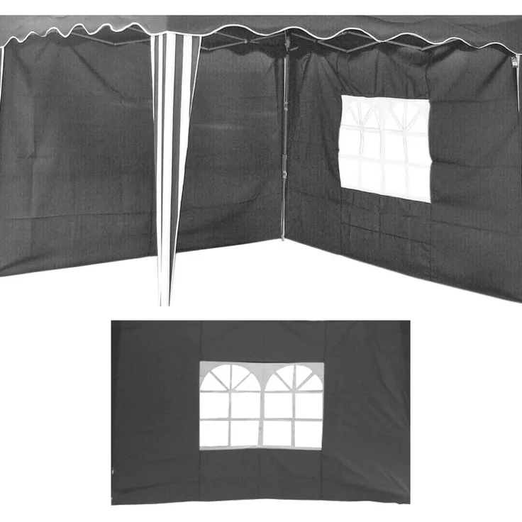 Mojawo 2er Seitenteile Fenster Seitenwand Faltpavillon Fenster Pavillon Grau 300x200cm