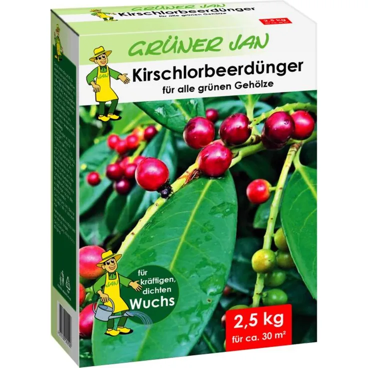 Grüner Jan Kirschlorbeerdünger 17,5kg Spezialdünger Kirschlorbeer Nährstoffe immergrün