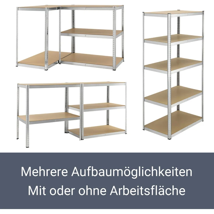 Juskys 2er Set Lagerregal Basic 180 x 90 x 40 cm (21096) – Bild 6