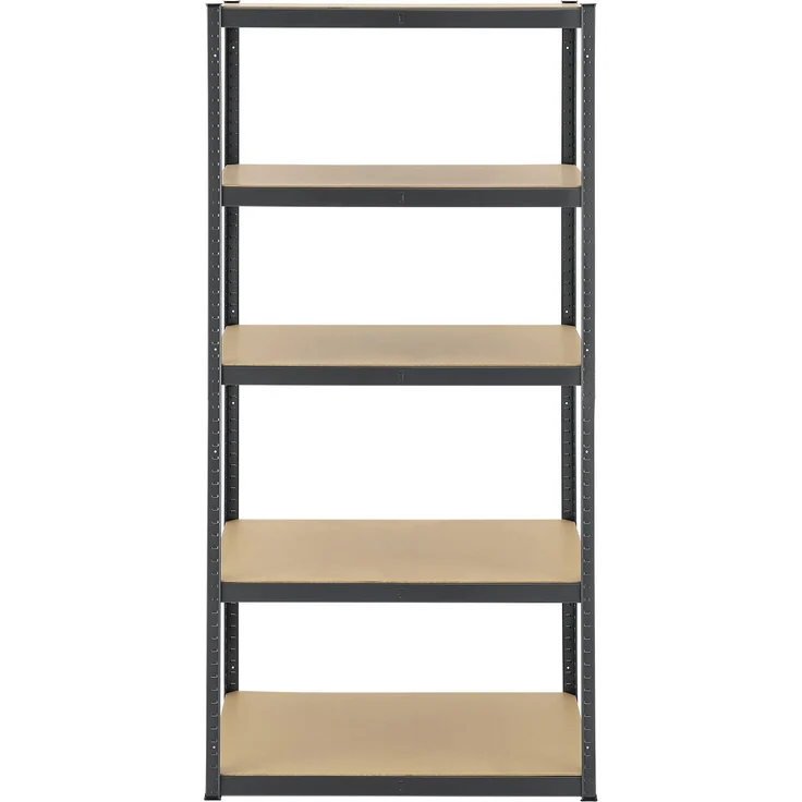Juskys Lagerregal Basic 200x100x60 cm Schwerlastregal mit 5 Böden – max. 875 kg - Metall grau - Regale Kellerregal Metallregal – Bild 7