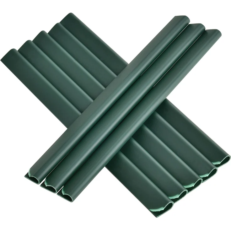 Juskys PVC Sichtschutzstreifen Doppelstabmatten Zaun 3er Set - 3 Rollen á 35m x 19cm - Befestigungsclips - Zaunfolie Sichtschutz Windschutz – grün – Bild 9
