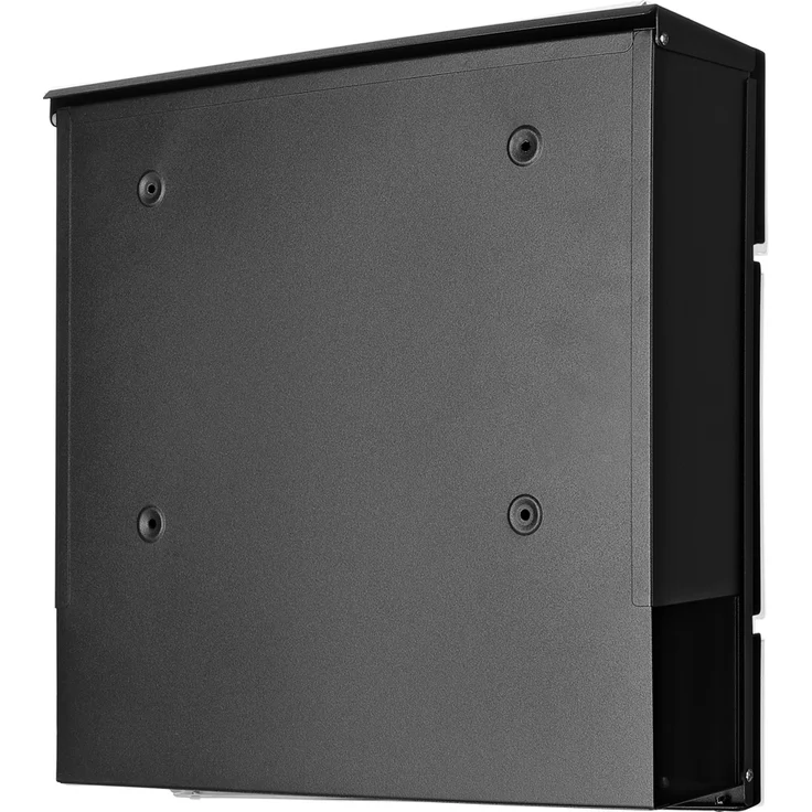 Briefkasten Edelstahl Wandbriefkasten Zeitungsfach Zeitungsrolle Namenschild Design Mailbox Kasten Postkasten Wandmontage - Schwarz – Bild 5
