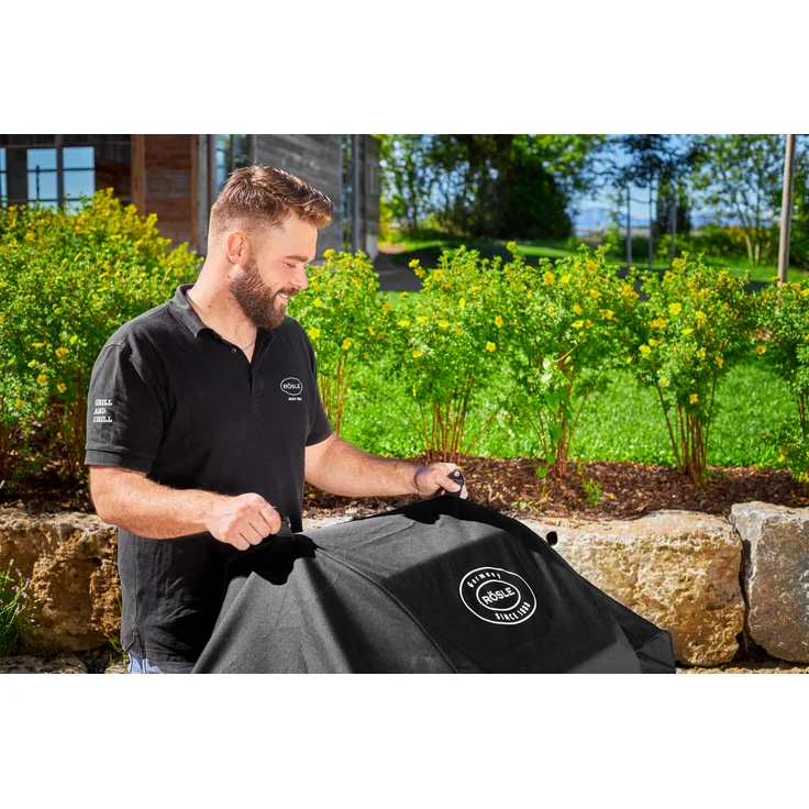 RÖSLE Abdeckhaube BBQ-Station VIDERO G4/G4-S, Hochwertige Schützhülle aus 100% Polyester mit PU-Beschichtung, praktischer Reißverschluss, wetterfeste Abdeckung – Bild 5