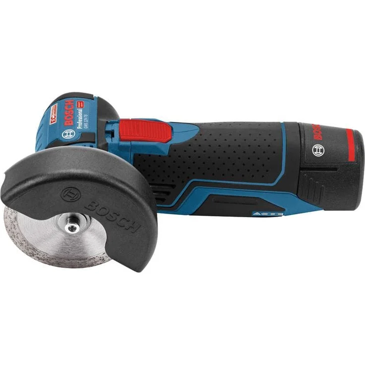 Bosch Professional 12V System Akku Winkelschleifer GWS 12V-76 (3 Trennscheiben, Scheibendurchmesser: 76 mm, 2x 3.0Ah Akkus und Ladegerät) – Bild 4