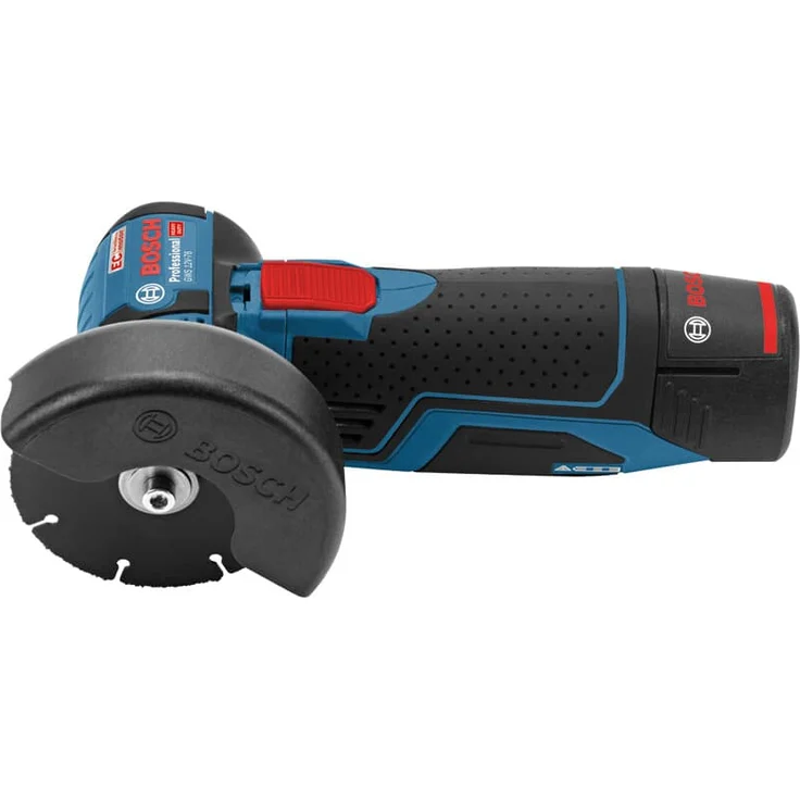 Bosch Professional 12V System Akku Winkelschleifer GWS 12V-76 (3 Trennscheiben, Scheibendurchmesser: 76 mm, 2x 3.0Ah Akkus und Ladegerät) – Bild 2