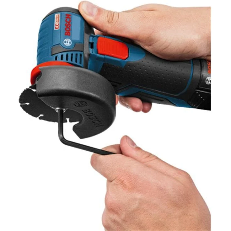 Bosch Professional 12V System Akku Winkelschleifer GWS 12V-76 (3 Trennscheiben, Scheibendurchmesser: 76 mm, 2x 3.0Ah Akkus und Ladegerät) – Bild 6
