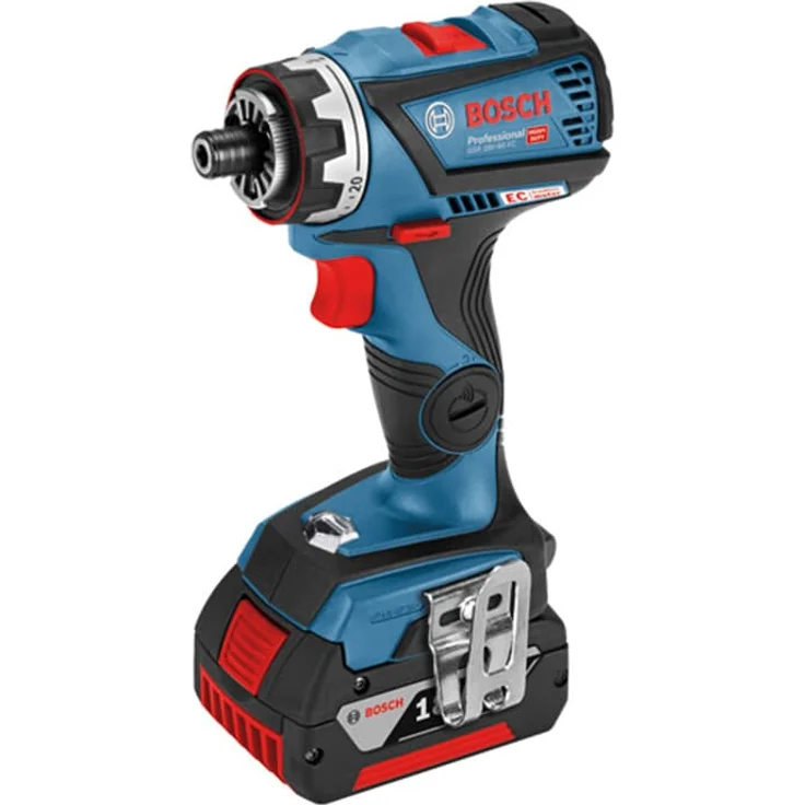 Bosch Professional 18V System Akku Bohrschrauber GSR 18V-60 FC (Flexi Click, Metallbohrfutteraufsatz, max. Drehmoment: 60Nm, max. Schrauben-D: 10mm, Connect Ready, ohne Akkus und Ladegerät, in L-Boxx) – Bild 2