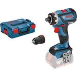 Bosch Professional 18V System Akku Bohrschrauber GSR 18V-60 FC (Flexi Click, Metallbohrfutteraufsatz, max. Drehmoment: 60Nm, max. Schrauben-D: 10mm, Connect Ready, ohne Akkus und Ladegerät, in L-Boxx)