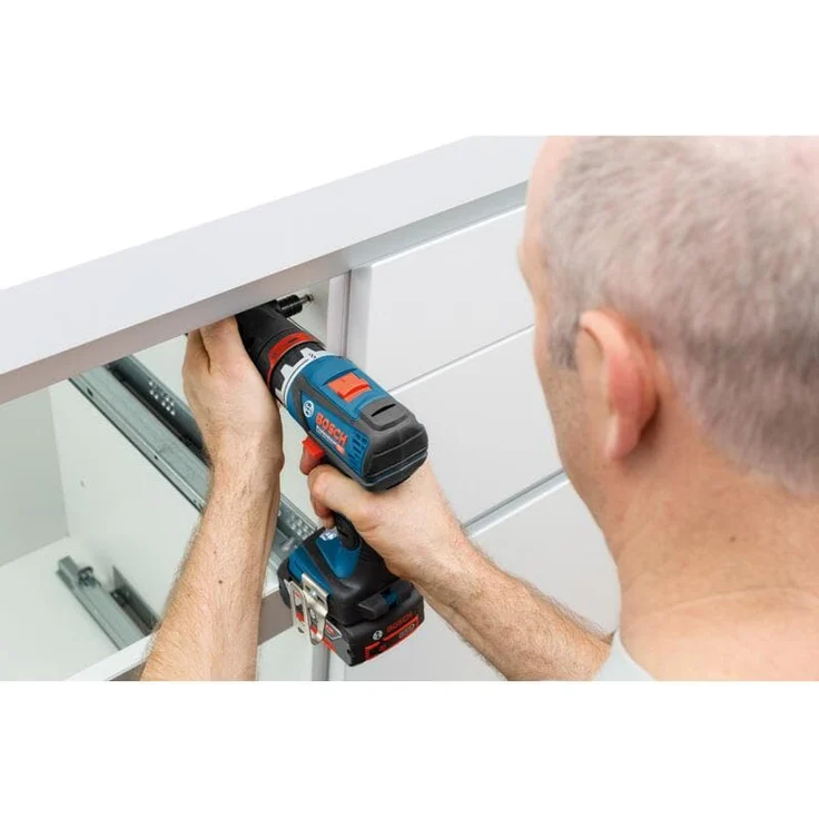 Bosch Professional 18V System Akku Bohrschrauber GSR 18V-60 FC (Flexi Click, Metallbohrfutteraufsatz, max. Drehmoment: 60Nm, max. Schrauben-D: 10mm, Connect Ready, ohne Akkus und Ladegerät, in L-Boxx) – Bild 6
