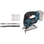 Bosch Professional 18V System Akku Stichsäge GST 18 V-LI B (Bügelversion, Schnitttiefe in Holz-Alu-Metall: 120-20-8 mm, 3 Stichsägeblätter, Spanreißschutz, ohne Akkus und Ladegerät, im Karton)