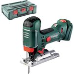 Metabo Akku Stichsäge STA 18 LTX 100 mit zuschaltbarem Pendelhub inklusive Absaugstutzen, Schutzglas und MetaLoc Transportkoffer