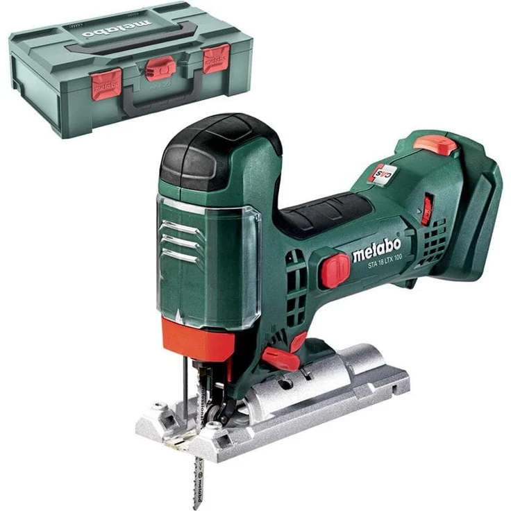 Metabo Akku Stichsäge STA 18 LTX 100 mit zuschaltbarem Pendelhub inklusive Absaugstutzen, Schutzglas und MetaLoc Transportkoffer – Bild 1