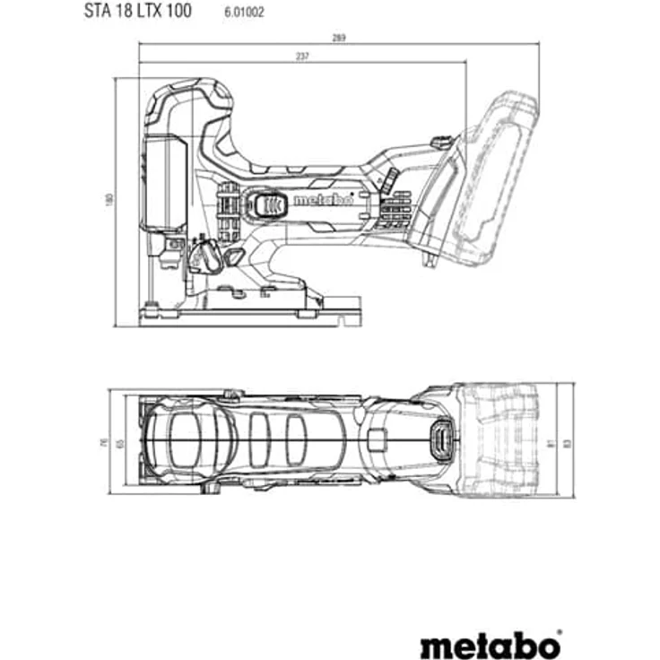 Metabo Akku Stichsäge STA 18 LTX 100 mit zuschaltbarem Pendelhub inklusive Absaugstutzen, Schutzglas und MetaLoc Transportkoffer – Bild 4