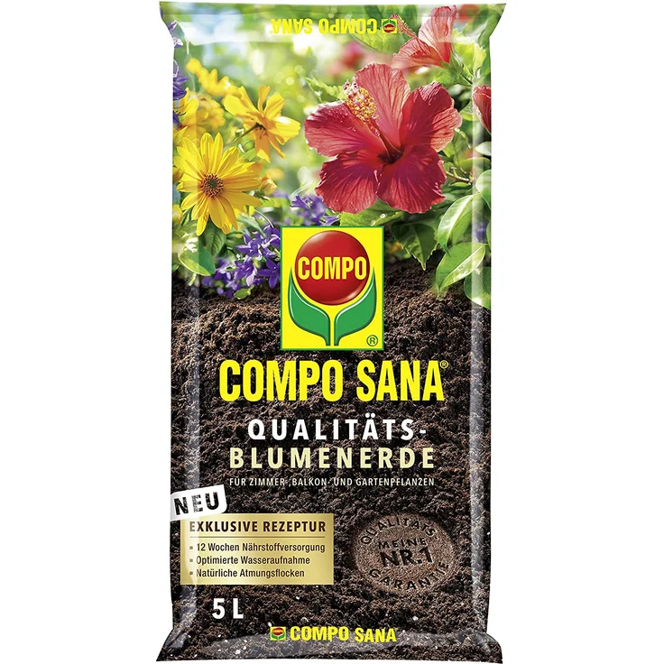 COMPO Sana Qualitäts-Blumenerde 5 Liter – Bild 1