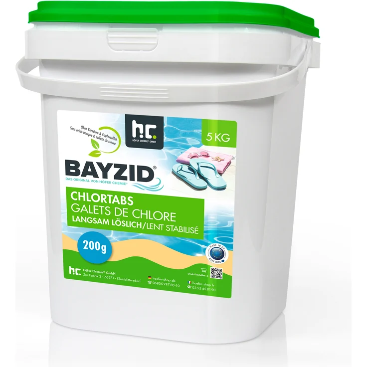 1 x 5 kg BAYZID Chlortabs 200g langsam löslich