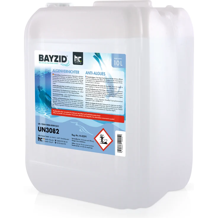 4 x 10 Liter BAYZID Algenvernichter für Pools in Kanistern – Bild 1