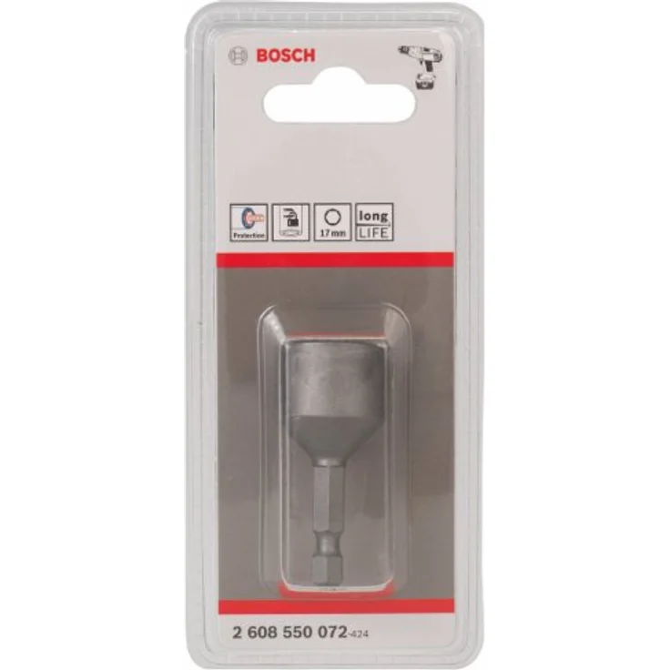 Bosch Accessories 2608550072 Steckschlüssel-Maschinenaufnahme, 17 mm, 1/4' Antrieb (6.3 mm), 50 mm, mit Dauermagnet für sicheren Halt – Bild 2