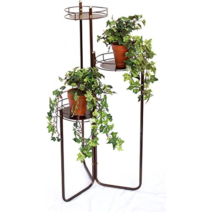 DanDiBo Blumentreppe Metall 90 cm Blumenständer mit 3 Ablagen Art.2A Blumenregal Blumensäule Pflanzenständer Pflanzentreppe – Bild 1
