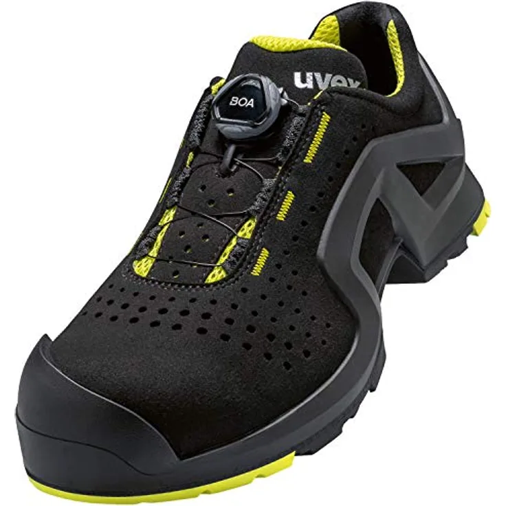 Uvex 1 X-Tended Support BOA - Sicherheitsschuhe S1P SRC ESD - Schwarz/Lime - Gr. 42