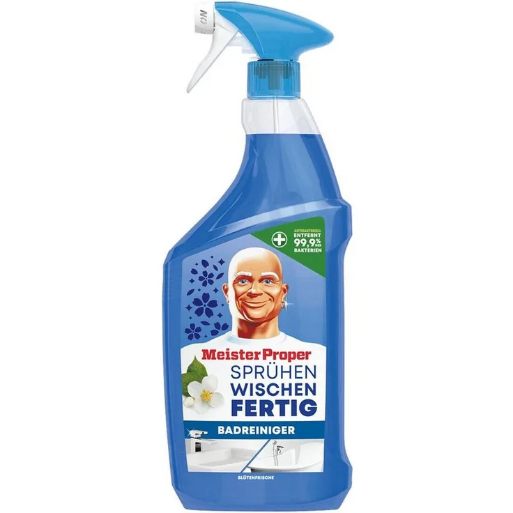 MEISTER PROPER Sprühen-Wischen-Fertig Badreiniger, antibakterielles Spray mit Blütenfrische, 800 ml
