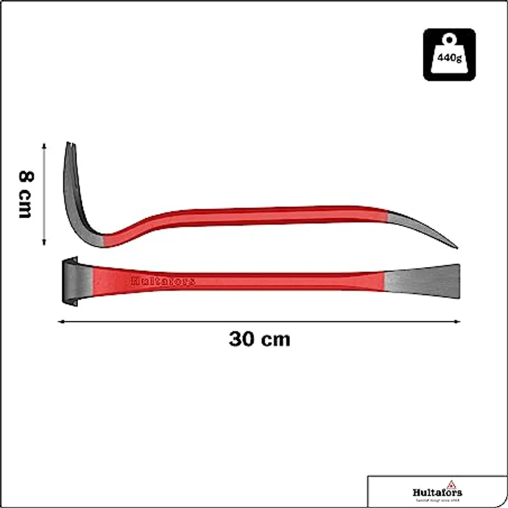 Brecheisen 300mm I Hultafors I Stemmt bis zu 200kg I Brechstange aus hochwertigem schwedischem Borstahl I Präzisionsgeschmiedetes Brecheisen mit hoher Hebelwirkung I 824009 – Bild 2