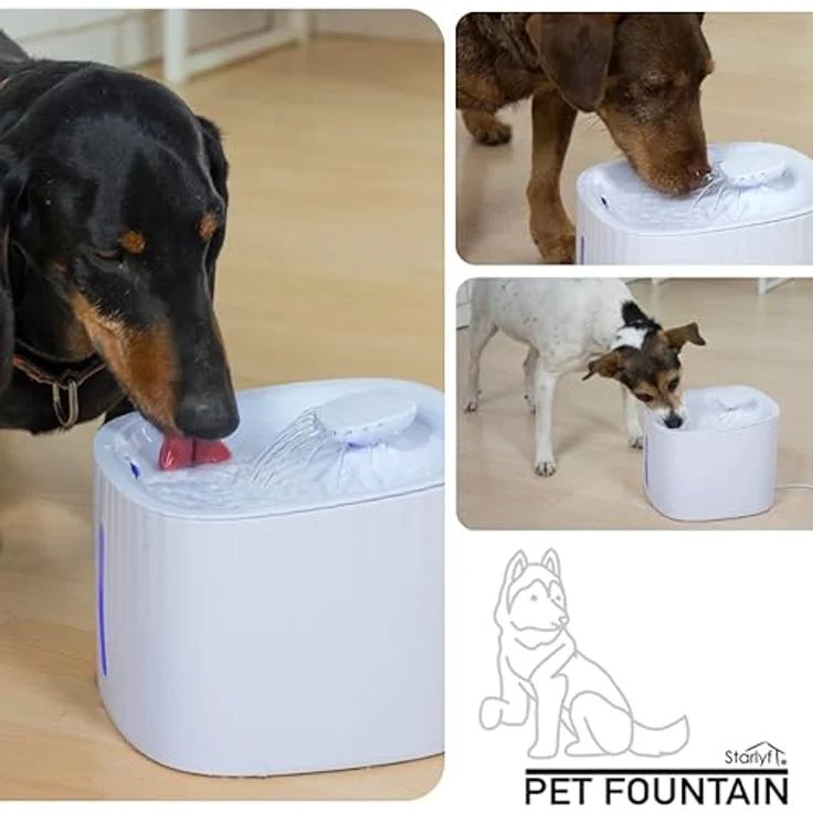 Automatischer Wasserbrunnen Starlyf Pet Fountain, 3 l, BPA-frei, für Hunde und Katzen, doppelter Kohlefilter und LED-Licht, USB-Anschluss, hygienisch und leise – Bild 4
