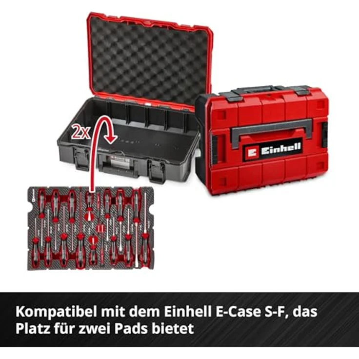 Einhell Pad Schraubendreher Set 17-tlg., Schlagkappe, chromvanadium, E-Case-System, kompakte Bauform, Innenstern-Profil – Bild 2