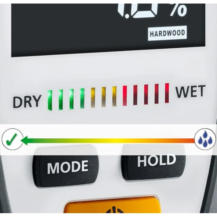 Laserliner MoistureFinder Compact, Feuchtigkeitsmessgerät mit 4 Materialkennlinien, LED-Nass-/Trocken-Indikator, akustischer Warnung, inkl. 9V Batterie – Bild 2