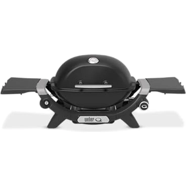 Weber Gasgrill Q1200N, kompakter Grill mit porzellanemailliertem Guss-Grillrost und Fettauffangschale, schwarz – Bild 2