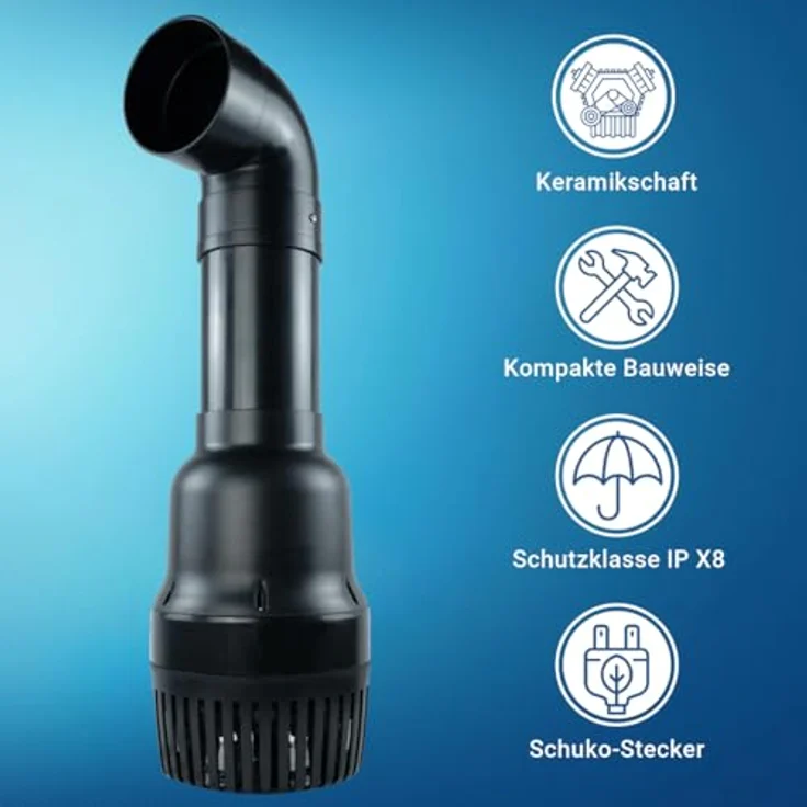Jebao Teichpumpe 40000 L/H, 420 Watt energiesparend, 4,5m Förderhöhe, 12m Kabel, Wasserpumpe in Schwarz – Bild 4
