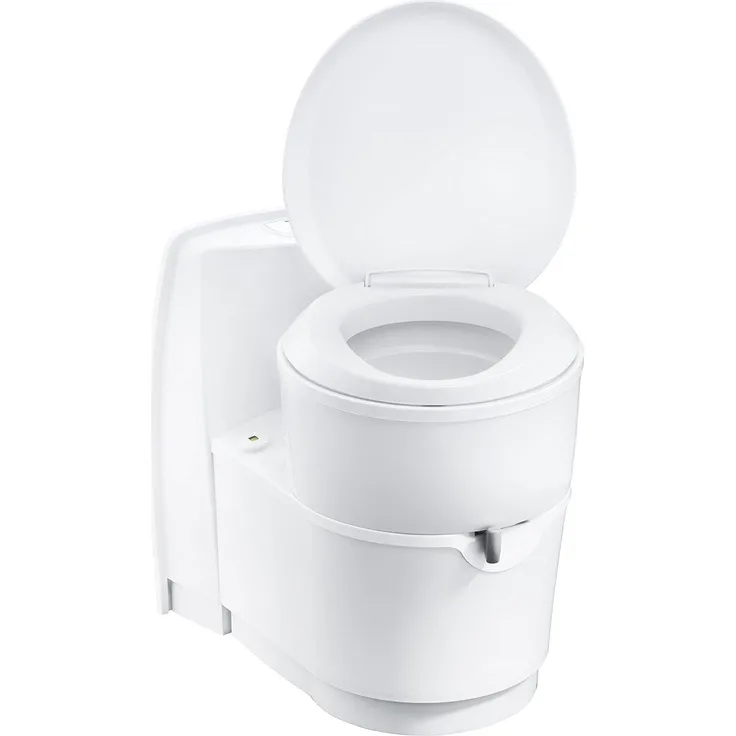 Thetford C220, Kassettentoilette mit integriertem Bidet, 18 l Abwassertank, schwarze Oberfläche, elektrisch betriebene Spülung